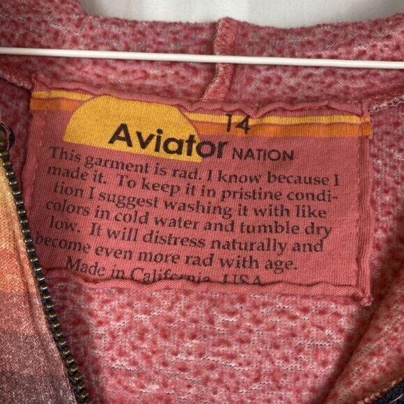 Aviator Nation Serape Bolt Hoodie Kids Size 14 - Picture 2 of 10